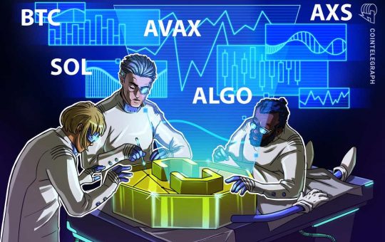 Top 5 cryptocurrencies to watch this week: BTC, SOL, AVAX, ALGO, AXS