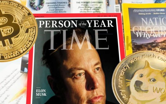 Elon Musk Says Bitcoin Suitable for Store of Value, Dogecoin for Transactions as Time Names Him Person of the Year