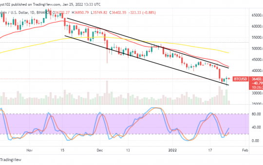 Bitcoin (BTC/USD) Market Declines, Holding Below $37,500