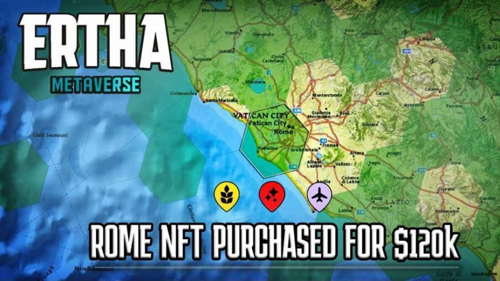 Ertha Metaverse Sells Rome NFT for Record $120k