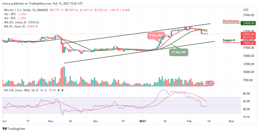 Bitcoin Price Prediction for Today, February 13: BTC/USD Falls 0.46% to 21,431 Support