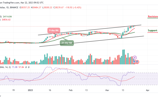 Bitcoin Price Prediction for Today, March 22: BTC/USD Retreats After Touching $28,484